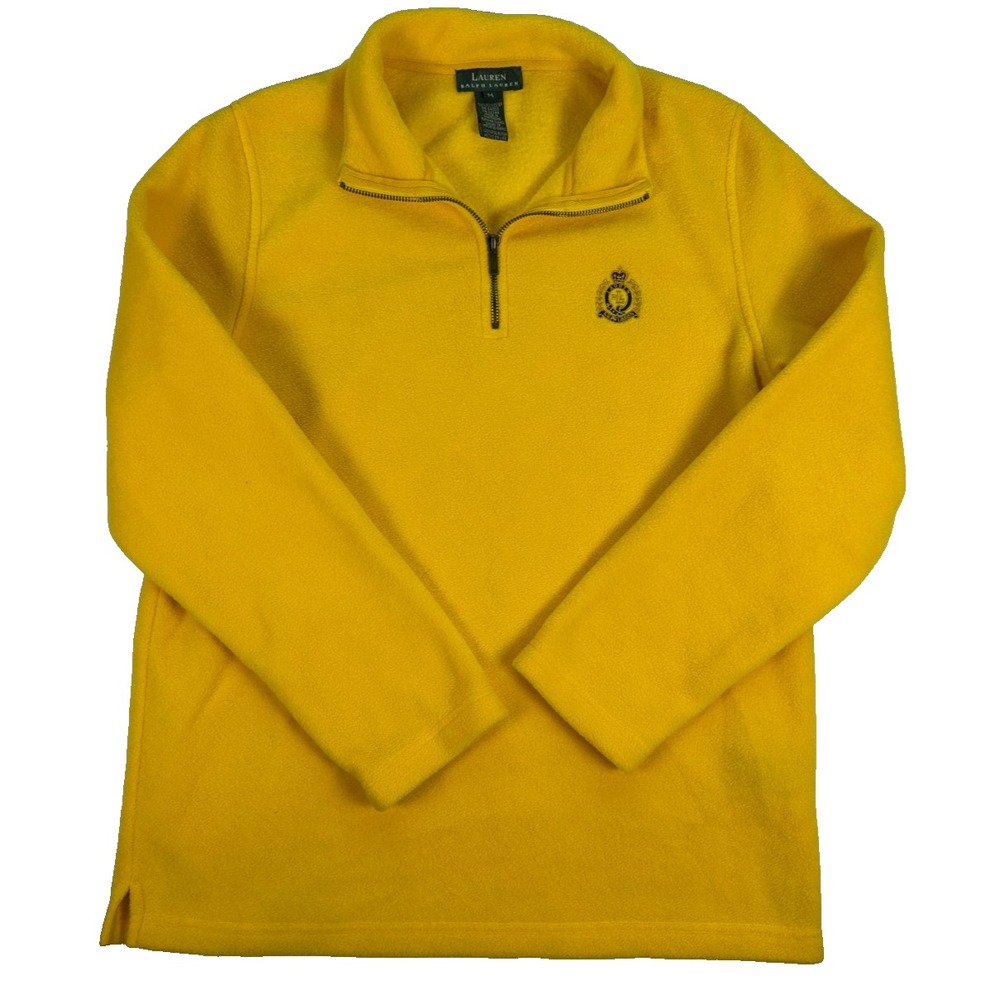 Lauren Ralph Lauren Yellow Half-Zip Crewneck Sweater